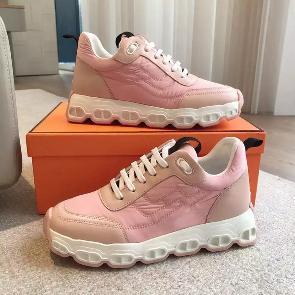 Hermes Women's Impulse Sneakers in Pink Fabric and Leather - HM018 - Image 8