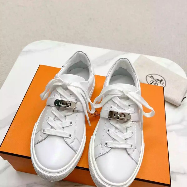 Hermes Men's Day Sneakers in White Leather - HM024 - Image 3