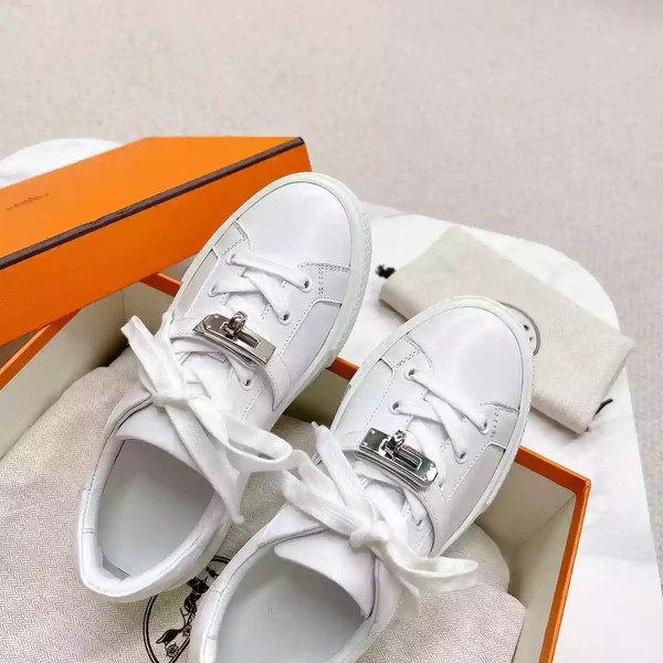 Hermes Men's Day Sneakers in White Leather - HM024 - Image 5