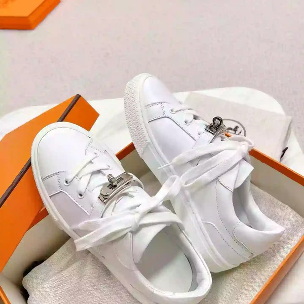 Hermes Men's Day Sneakers in White Leather - HM024 - Image 6