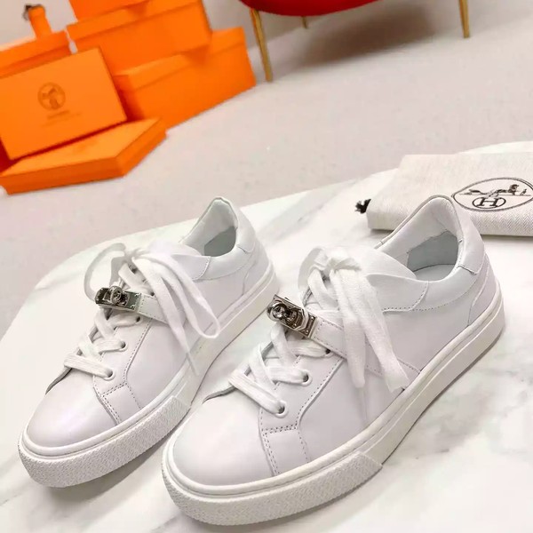 Hermes Men's Day Sneakers in White Leather - HM024 - Image 9