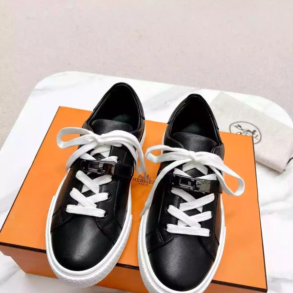 Hermes Men's Day Sneakers in Black Leather - HM025 - Image 3