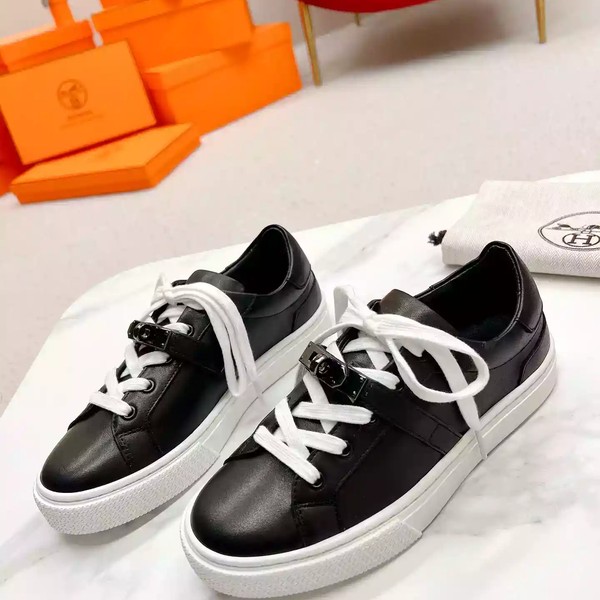 Hermes Men's Day Sneakers in Black Leather - HM025 - Image 4