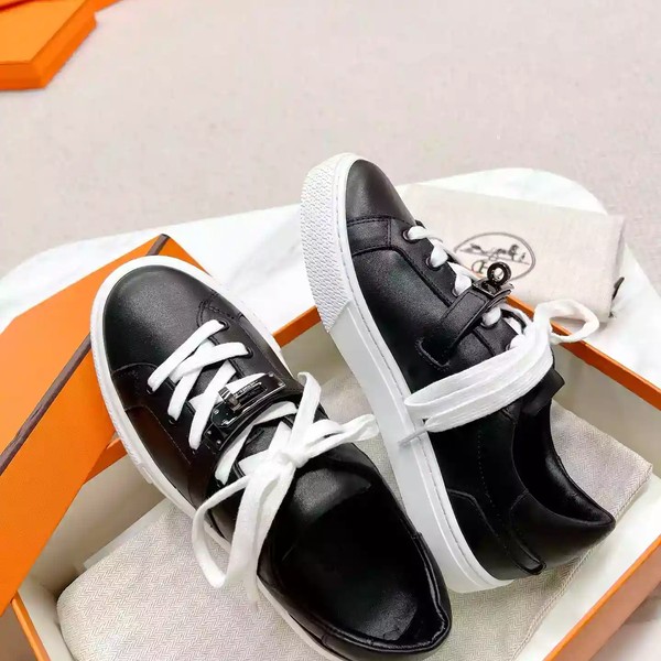 Hermes Men's Day Sneakers in Black Leather - HM025 - Image 5