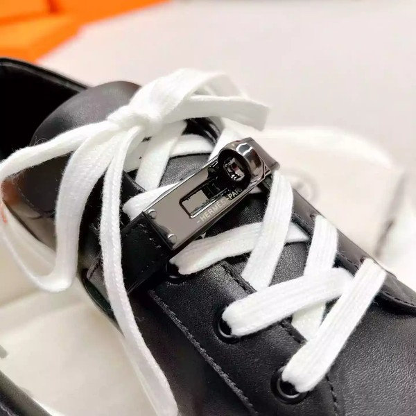 Hermes Men's Day Sneakers in Black Leather - HM025 - Image 7