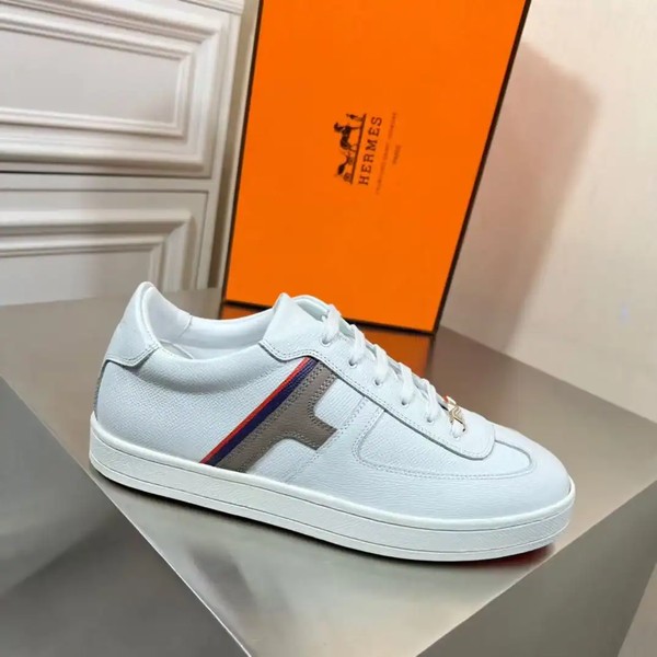Hermes Boomerang Sneakers In Multicolore White Leather - HM032 - Image 2