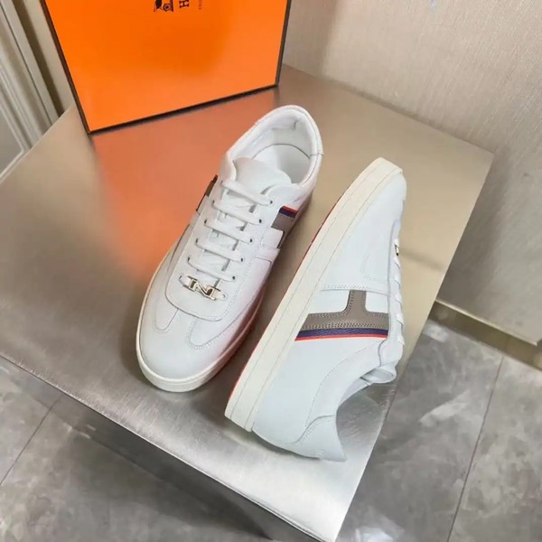 Hermes Boomerang Sneakers In Multicolore White Leather - HM032 - Image 4