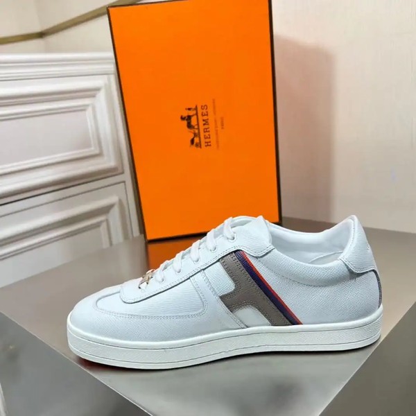 Hermes Boomerang Sneakers In Multicolore White Leather - HM032 - Image 5