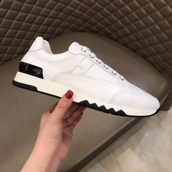 Hermes Men's Trail Sneakers In White Calfskin Leather - HM038 - Image 2