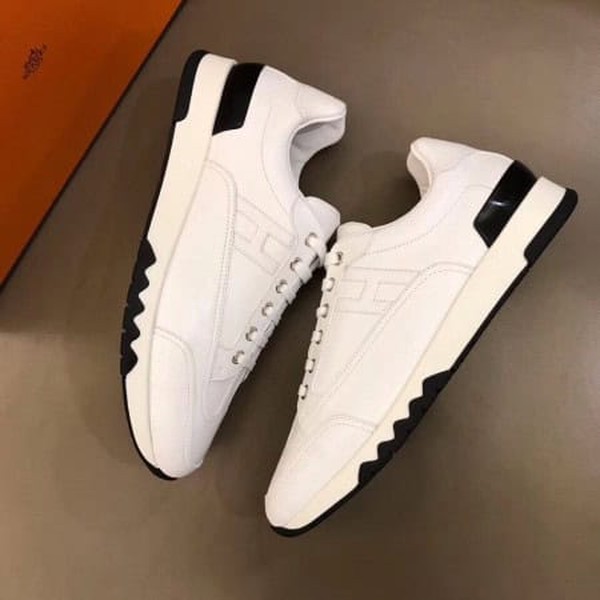 Hermes Men's Trail Sneakers In White Calfskin Leather - HM038 - Image 3