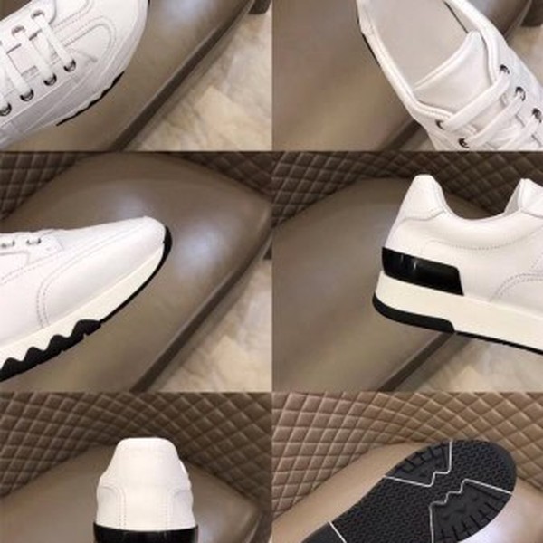 Hermes Men's Trail Sneakers In White Calfskin Leather - HM038 - Image 4