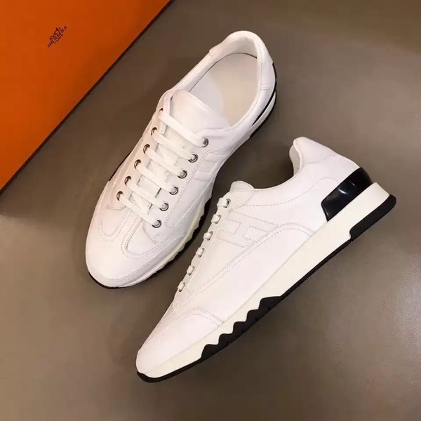 Hermes Men's Trail Sneakers In White Calfskin Leather - HM038 - Image 5