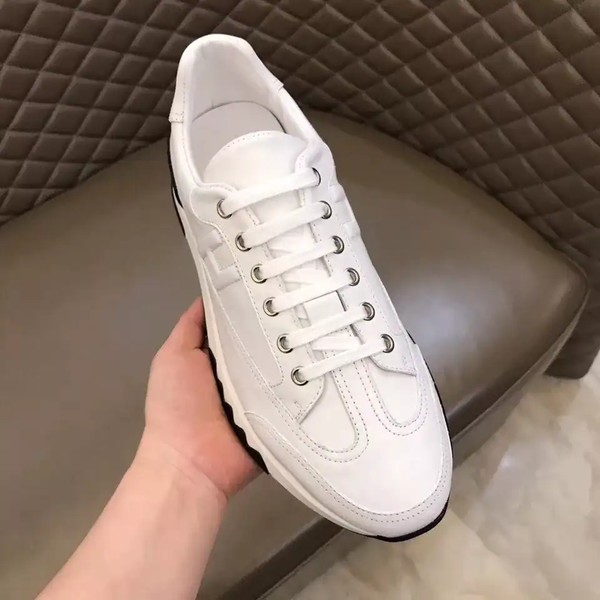 Hermes Men's Trail Sneakers In White Calfskin Leather - HM038 - Image 7
