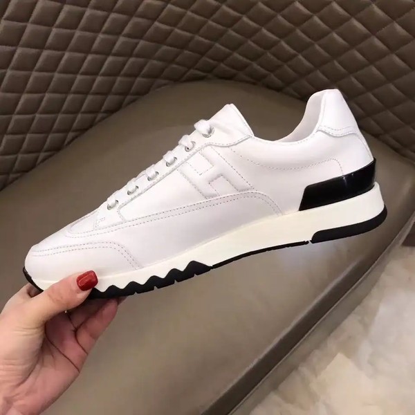 Hermes Men's Trail Sneakers In White Calfskin Leather - HM038 - Image 8