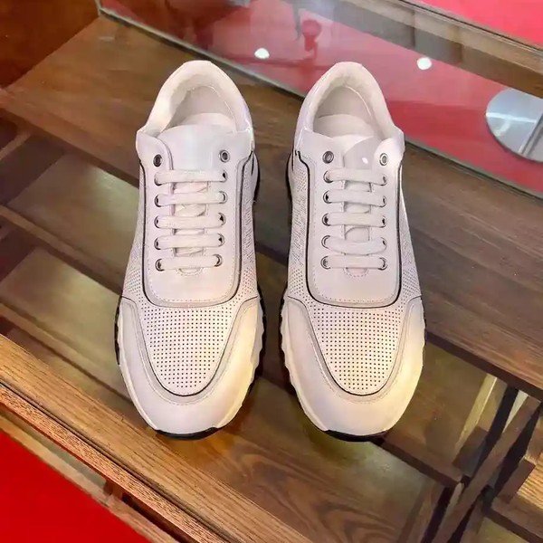 Hermes Men's C-Addict Sneakers In White Perforated Calfskin - HM039 - Image 3