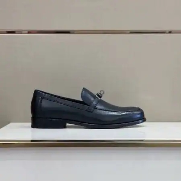 Hermes Men's Destin Loafers In Black Calfskin - HM047 - Image 4