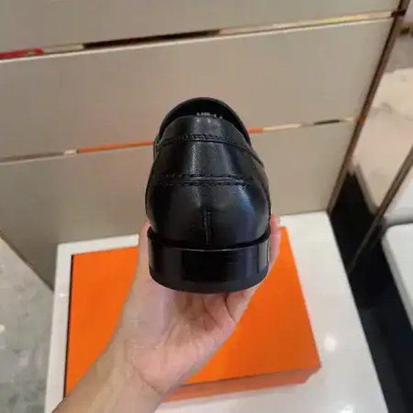 Hermes Men's Destin Loafers In Black Calfskin - HM047 - Image 5