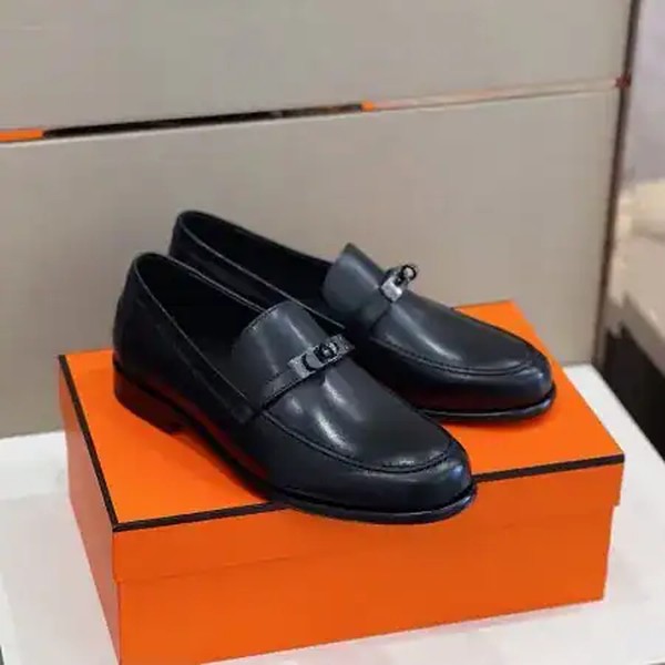 Hermes Men's Destin Loafers In Black Calfskin - HM047 - Image 6
