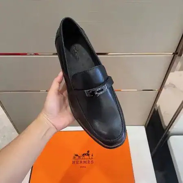 Hermes Men's Destin Loafers In Black Calfskin - HM047 - Image 7