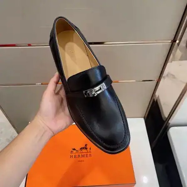 Hermes Men's Destin Loafers In Noir Calfskin - HM048 - Image 3