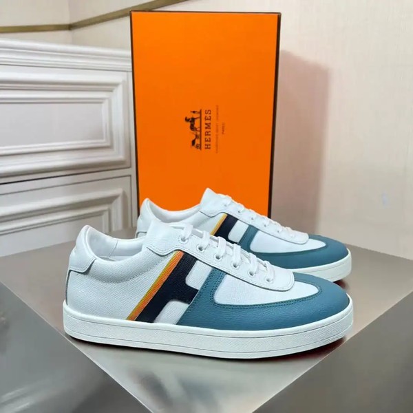 Hermes Boomerang Sneakers In Multicolore Blue Leather - HM054 - Image 2