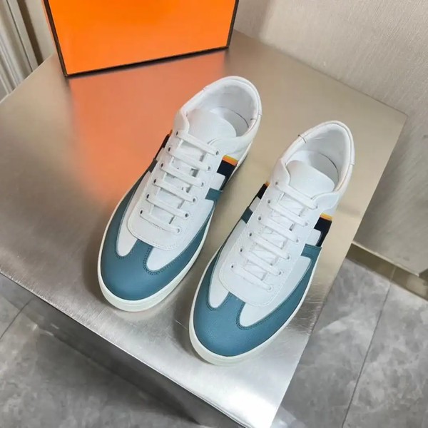 Hermes Boomerang Sneakers In Multicolore Blue Leather - HM054 - Image 3