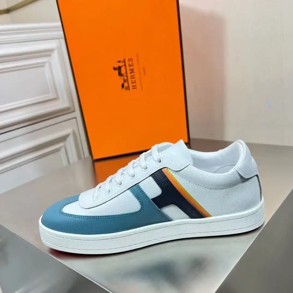 Hermes Boomerang Sneakers In Multicolore Blue Leather - HM054 - Image 5