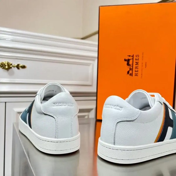 Hermes Boomerang Sneakers In Multicolore Blue Leather - HM054 - Image 7