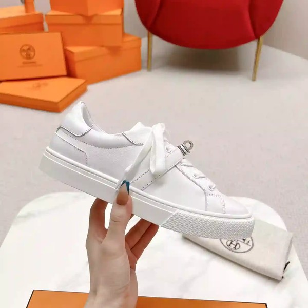 Hermes Women's Day Sneakers in White Leather - HM065 - Image 2