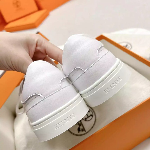 Hermes Women's Day Sneakers in White Leather - HM065 - Image 6