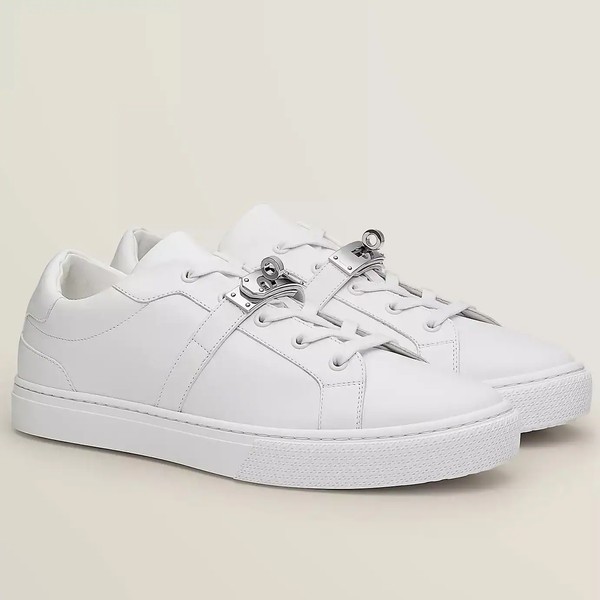 Hermes Women's Day Sneakers in White Leather - HM065