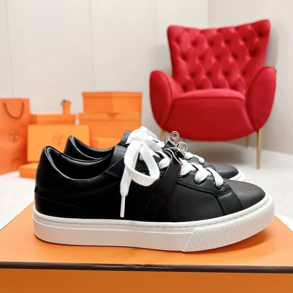 Hermes Women's Day Sneakers in Black Leather - HM066 - Image 2