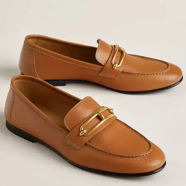 Hermes Women's Colette Loafers in Brown Leather - HM070