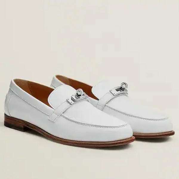 Hermes Women's Destin Loafers in White Leather - HM072