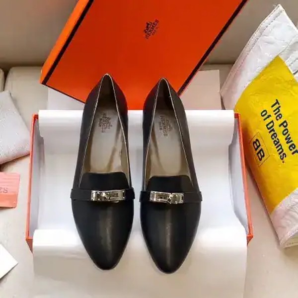 Hermes Pegase Ballerina Flats In Black Calfskin - HM078 - Image 7