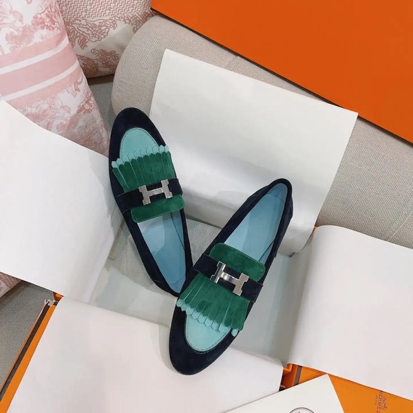 Hermes Women's Royal Loafers in Multicolor Suede Leather - HM079 - Image 6