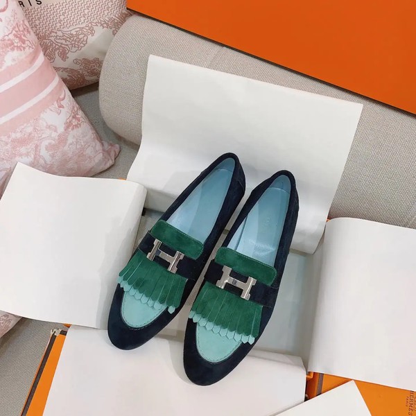 Hermes Women's Royal Loafers in Multicolor Suede Leather - HM079 - Image 7