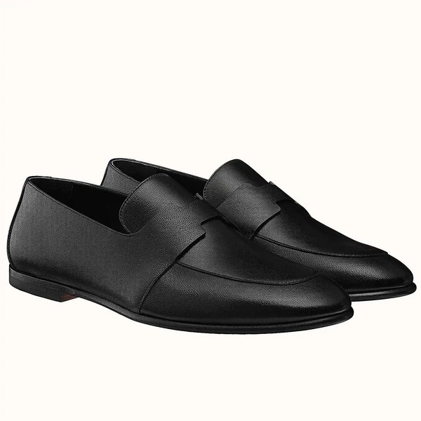 Hermes Women's Ancora Loafers In Black Goatskin - HM080
