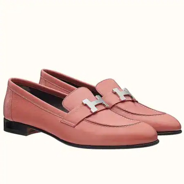 Hermes Women's Paris Loafers In Pink Goatskin - HM083