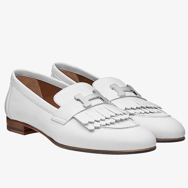 Hermes Women's Royal Loafers In White Calfksin - HM089