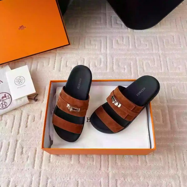 HERMES MEN'S JACKSON SANDAL IN BROWN SUEDE LEATHER - HMSD041 - Image 2