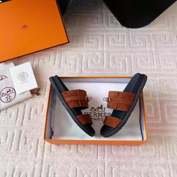 HERMES MEN'S JACKSON SANDAL IN BROWN SUEDE LEATHER - HMSD041 - Image 3