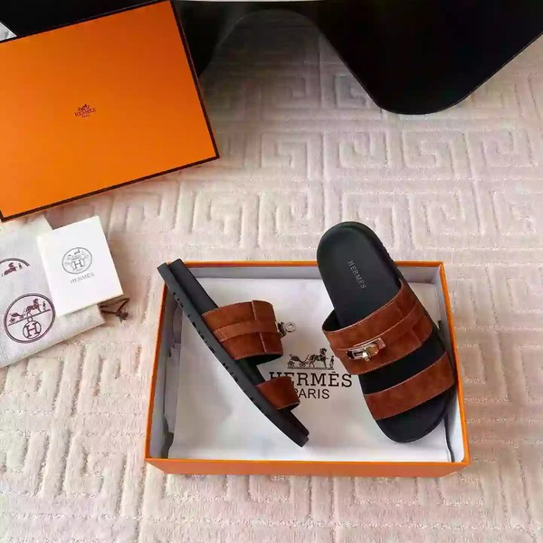 HERMES MEN'S JACKSON SANDAL IN BROWN SUEDE LEATHER - HMSD041 - Image 4