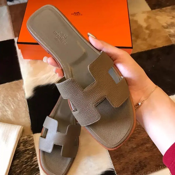 HERMES ORAN SLIDE SANDALS IN TRENCH EPSOM CALFSKIN - HMSD087 - Image 7