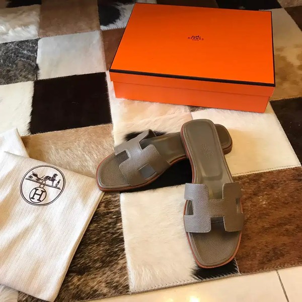 HERMES ORAN SLIDE SANDALS IN TAUPE EPSOM CALFSKIN - HMSD091 - Image 5