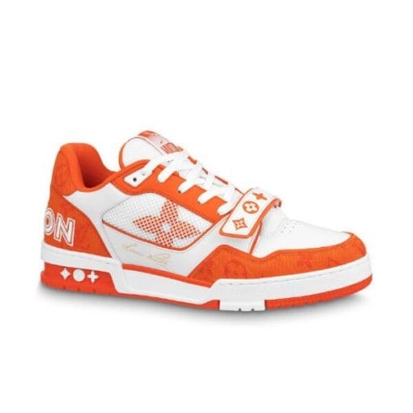 LOUIS VUITTON TRAINER MONOGRAM DENIM ORANGE - LVS012 - Image 11