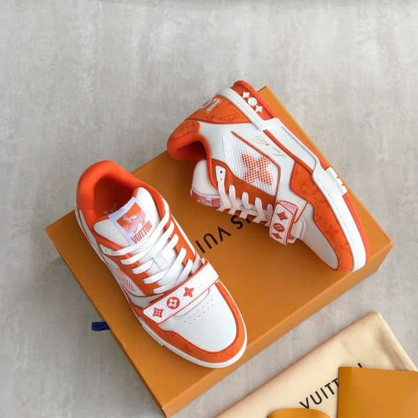 LOUIS VUITTON TRAINER MONOGRAM DENIM ORANGE - LVS012 - Image 5