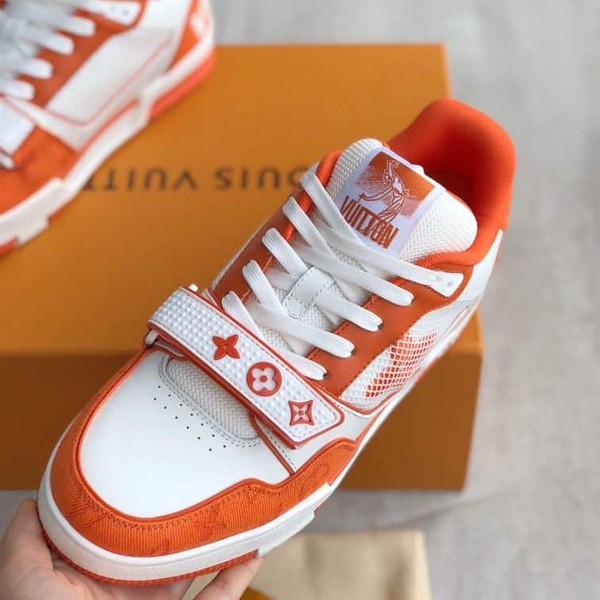 LOUIS VUITTON TRAINER MONOGRAM DENIM ORANGE - LVS012 - Image 6