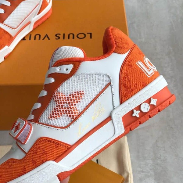 LOUIS VUITTON TRAINER MONOGRAM DENIM ORANGE - LVS012 - Image 7
