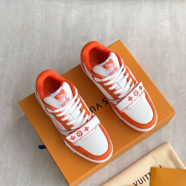 LOUIS VUITTON TRAINER MONOGRAM DENIM ORANGE - LVS012 - Image 8